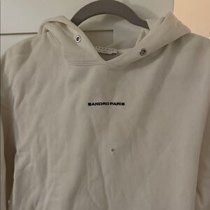 Sandro Paris White Hoodie for Men Size M